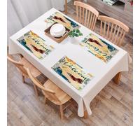 EYLOZS Tovagliette Lavabili,Set di 4 Tovagliette Colazione in PVC,Antiscivolo,Resistenti al Calore,per Tavolo da Cucina,Iris viola e rossi, fiori botanici. Fiore selvatico primaverile con fog,45x30cm