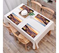 EYLOZS Tovagliette Lavabili,Set di 4 Tovagliette Colazione in PVC,Antiscivolo,Resistenti al Calore,per Tavolo da Cucina,Città Vecchia di Gerusalemme Centro storico Vista al crepuscolo di Isra,45x30cm