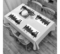 EYLOZS Tovagliette Lavabili,Set di 4 Tovagliette Colazione in PVC,Antiscivolo,Resistenti al Calore,per Tavolo da Cucina,Moderno, Ponte di Brooklyn Tramonto con Manhattan American New York Cit,45x30cm