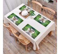 EYLOZS Tovagliette Lavabili,Set di 4 Tovagliette Colazione in PVC,Antiscivolo,Resistenti al Calore,per Tavolo da Cucina,Lo sguardo affascinante di Mercart rivolto con curiosità alla telecamer,45x30cm