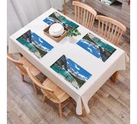 EYLOZS Tovagliette Lavabili,Set di 4 Tovagliette Colazione in PVC,Antiscivolo,Resistenti al Calore,per Tavolo da Cucina,Il lago Moraine è mezzo pieno a fine giugno, con neve fresca sulla mont,45x30cm