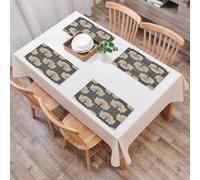 EYLOZS Tovagliette Lavabili,Set di 4 Tovagliette Colazione in PVC,Antiscivolo,Resistenti al Calore,per Tavolo da Cucina,Motivo retrò barocco senza soluzione di continuità con motivo floreale,45x30cm