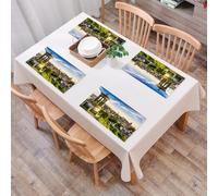 EYLOZS Tovagliette Lavabili,Set di 4 Tovagliette Colazione in PVC,Antiscivolo,Resistenti al Calore,per Tavolo da Cucina,Paesaggio urbano, vista aerea della città di Edimburgo con edifici stor,45x30cm