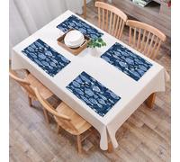 EYLOZS Tovagliette Lavabili,Set di 4 Tovagliette Colazione in PVC,Antiscivolo,Resistenti al Calore,per Tavolo da Cucina,Oceano, vita marina, immagine della Marina con pesci tropicali, foglie,45x30cm