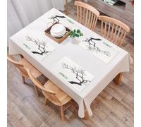 EYLOZS Tovagliette Lavabili,Set di 4 Tovagliette Colazione in PVC,Antiscivolo,Resistenti al Calore,per Tavolo da Cucina,Un albero solitario e una panchina verde ricoperta di brina sotto la ne,45x30cm