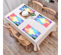 EYLOZS Tovagliette Lavabili,Set di 4 Tovagliette Colazione in PVC,Antiscivolo,Resistenti al Calore,per Tavolo da Cucina,Arte, vivido mix di colori arcobaleno e punti scintillanti, che creano,45x30cm