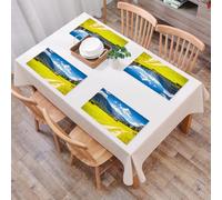 EYLOZS Tovagliette Lavabili,Set di 4 Tovagliette Colazione in PVC,Antiscivolo,Resistenti al Calore,per Tavolo da Cucina,Natura, Alpi Giulie Montagna Valle Rurale con foto,45x30cm