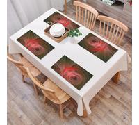 EYLOZS Tovagliette Lavabili,Set di 4 Tovagliette Colazione in PVC,Antiscivolo,Resistenti al Calore,per Tavolo da Cucina,Frattale 3D, motivo a venature fogliari con, un'affascinante opera d'ar,45x30cm