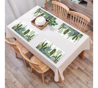EYLOZS Tovagliette Lavabili,Set di 4 Tovagliette Colazione in PVC,Antiscivolo,Resistenti al Calore,per Tavolo da Cucina,Esposizione di piante del deserto, una descrizione artistica di vari ca,45x30cm