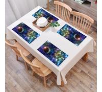 EYLOZS Tovagliette Lavabili,Set di 4 Tovagliette Colazione in PVC,Antiscivolo,Resistenti al Calore,per Tavolo da Cucina,Nebulosa colorata nello spazio, scene cosmiche - pianeta verso l'alto e,45x30cm