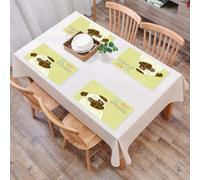 EYLOZS Tovagliette Lavabili,Set di 4 Tovagliette Colazione in PVC,Antiscivolo,Resistenti al Calore,per Tavolo da Cucina,Carlino, tico cagnolino con la testa inclinata e un'espressione adorabi,45x30cm