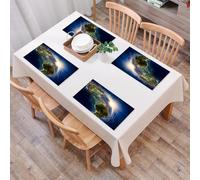 EYLOZS Tovagliette Lavabili,Set di 4 Tovagliette Colazione in PVC,Antiscivolo,Resistenti al Calore,per Tavolo da Cucina,Connettività globale, la rappresentazione della Terra è una radiazione,45x30cm