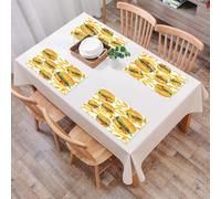 EYLOZS Tovagliette Lavabili,Set di 4 Tovagliette Colazione in PVC,Antiscivolo,Resistenti al Calore,per Tavolo da Cucina,Copriletto con patatine fritte e hamburger 3D, hamburger gigante, 3 zi,45x30cm