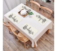 EYLOZS Tovagliette Lavabili,Set di 4 Tovagliette Colazione in PVC,Antiscivolo,Resistenti al Calore,per Tavolo da Cucina,Scena moderna della città di Londra con il monumento del Big Ben in sti,45x30cm