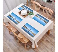 EYLOZS Tovagliette Lavabili,Set di 4 Tovagliette Colazione in PVC,Antiscivolo,Resistenti al Calore,per Tavolo da Cucina,Le iconiche montagne svizzere si specchiano nel tranquillo lago alpino,45x30cm