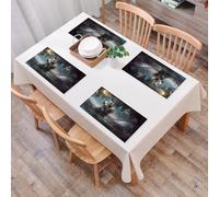 EYLOZS Tovagliette Lavabili,Set di 4 Tovagliette Colazione in PVC,Antiscivolo,Resistenti al Calore,per Tavolo da Cucina,Fantasy, cavaliere nano del Medioevo con uno scudo gotico a Battle Plac,45x30cm