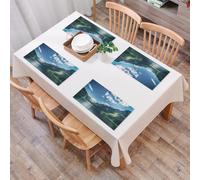 EYLOZS Tovagliette Lavabili,Set di 4 Tovagliette Colazione in PVC,Antiscivolo,Resistenti al Calore,per Tavolo da Cucina,Fantastica mattina sul lago di montagna Gosausee situato nelle Alpi aus,45x30cm