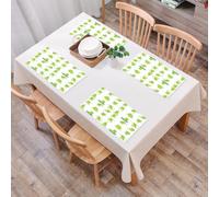EYLOZS Tovagliette Lavabili,Set di 4 Tovagliette Colazione in PVC,Antiscivolo,Resistenti al Calore,per Tavolo da Cucina,Una tica rana verde mostra diverse azioni su un semplice sfondo bianco,45x30cm