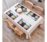 EYLOZS Tovagliette Lavabili,Set di 4 Tovagliette Colazione in PVC,Antiscivolo,Resistenti al Calore,per Tavolo da Cucina,Adorabile disegno di cani Labrador Uno sguardo curioso,45x30cm