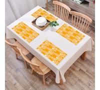 EYLOZS Tovagliette Lavabili,Set di 4 Tovagliette Colazione in PVC,Antiscivolo,Resistenti al Calore,per Tavolo da Cucina,Pesci tropicali arancioni, stelle marine stilizzate, fiori e foglie car,45x30cm