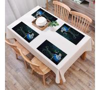EYLOZS Tovagliette Lavabili,Set di 4 Tovagliette Colazione in PVC,Antiscivolo,Resistenti al Calore,per Tavolo da Cucina, nel Paese delle Meraviglie, seduta su un ramo nella foresta delle Mer,45x30cm