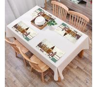 EYLOZS Tovagliette Lavabili,Set di 4 Tovagliette Colazione in PVC,Antiscivolo,Resistenti al Calore,per Tavolo da Cucina,Paesaggio urbano di Londra, punti di riferimento iconici come il Big Be,45x30cm