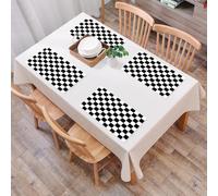 EYLOZS Tovagliette Lavabili,Set di 4 Tovagliette Colazione in PVC,Antiscivolo,Resistenti al Calore,per Tavolo da Cucina,Griglia a scacchi, classico design della scacchiera in bianco e nero,45x30cm