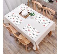 EYLOZS Tovagliette Lavabili,Set di 4 Tovagliette Colazione in PVC,Antiscivolo,Resistenti al Calore,per Tavolo da Cucina,Motivo natalizio senza soluzione di continuità con fiocchi di neve gran,45x30cm