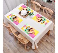 EYLOZS Tovagliette Lavabili,Set di 4 Tovagliette Colazione in PVC,Antiscivolo,Resistenti al Calore,per Tavolo da Cucina,Tacchi a spillo colorati su sfondo a scacchi colorati,45x30cm