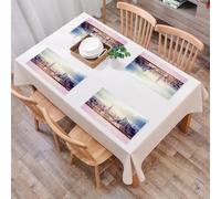 EYLOZS Tovagliette Lavabili,Set di 4 Tovagliette Colazione in PVC,Antiscivolo,Resistenti al Calore,per Tavolo da Cucina,Paesaggio moderno di New York City, USA dal tetto b,45x30cm
