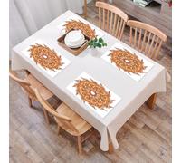 EYLOZS Tovagliette Lavabili,Set di 4 Tovagliette Colazione in PVC,Antiscivolo,Resistenti al Calore,per Tavolo da Cucina,Henna, motivo floreale Mehndi ispirato alla civiltà orientale, illustra,45x30cm