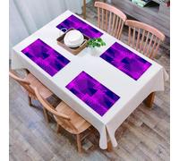 EYLOZS Tovagliette Lavabili,Set di 4 Tovagliette Colazione in PVC,Antiscivolo,Resistenti al Calore,per Tavolo da Cucina,Arte, disegno astratto geometrico colorato, linee rosa dinamiche su sfo,45x30cm