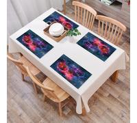 EYLOZS Tovagliette Lavabili,Set di 4 Tovagliette Colazione in PVC,Antiscivolo,Resistenti al Calore,per Tavolo da Cucina,Immagini e fasce luminose dell'universo, misteriosi fenomeni energetici,45x30cm