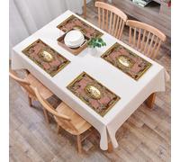 EYLOZS Tovagliette Lavabili,Set di 4 Tovagliette Colazione in PVC,Antiscivolo,Resistenti al Calore,per Tavolo da Cucina,Dipinto tridimensionale sul soffitto in stile barocco, sala principale,45x30cm