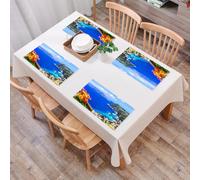EYLOZS Tovagliette Lavabili,Set di 4 Tovagliette Colazione in PVC,Antiscivolo,Resistenti al Calore,per Tavolo da Cucina,Vacanze estive italiane - splendida isola di Capri Campania Italia,45x30cm