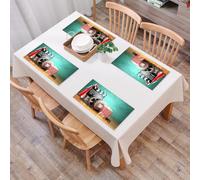 EYLOZS Tovagliette Lavabili,Set di 4 Tovagliette Colazione in PVC,Antiscivolo,Resistenti al Calore,per Tavolo da Cucina,Cinema, Tema di produzione Film 3D Bobine Ciak Biglietti Popcorn e Mega,45x30cm