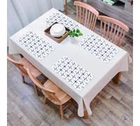 EYLOZS Tovagliette Lavabili,Set di 4 Tovagliette Colazione in PVC,Antiscivolo,Resistenti al Calore,per Tavolo da Cucina,Olandese, classico modello Holland Delft con quadrati a scacchi con mot,45x30cm