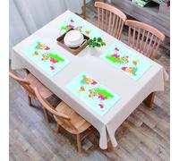 EYLOZS Tovagliette Lavabili,Set di 4 Tovagliette Colazione in PVC,Antiscivolo,Resistenti al Calore,per Tavolo da Cucina,Mappa, classica mappa colorata del mondo in stile politico, viaggi in E,45x30cm