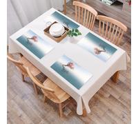 EYLOZS Tovagliette Lavabili,Set di 4 Tovagliette Colazione in PVC,Antiscivolo,Resistenti al Calore,per Tavolo da Cucina,Set da fattoria, un albero fiorito in mezzo al lago con riflessi nella,45x30cm