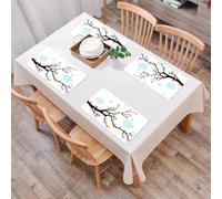 EYLOZS Tovagliette Lavabili,Set di 4 Tovagliette Colazione in PVC,Antiscivolo,Resistenti al Calore,per Tavolo da Cucina,Arte, uccelli colorati appollaiati su rami neri, creando una visione fe,45x30cm