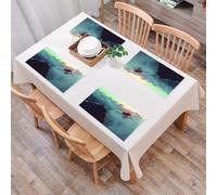 EYLOZS Tovagliette Lavabili,Set di 4 Tovagliette Colazione in PVC,Antiscivolo,Resistenti al Calore,per Tavolo da Cucina,Colline tra le grandi nubi cumuliformi Vista magica Montagne Tranquilli,45x30cm