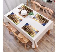 EYLOZS Tovagliette Lavabili,Set di 4 Tovagliette Colazione in PVC,Antiscivolo,Resistenti al Calore,per Tavolo da Cucina,Colosseo di Roma, l'anfiteatro romano si erge maestoso sotto un cielo n,45x30cm