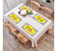 EYLOZS Tovagliette Lavabili,Set di 4 Tovagliette Colazione in PVC,Antiscivolo,Resistenti al Calore,per Tavolo da Cucina,Torre Eiffel con messaggio "Ti amo" di Parigi, sfondo a pois, arte vint,45x30cm