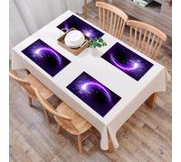 EYLOZS Tovagliette Lavabili,Set di 4 Tovagliette Colazione in PVC,Antiscivolo,Resistenti al Calore,per Tavolo da Cucina,Cometa volante con coda curva e luminosa nel cielo notturno stellato,45x30cm
