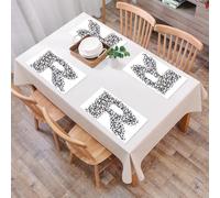 EYLOZS Tovagliette Lavabili,Set di 4 Tovagliette Colazione in PVC,Antiscivolo,Resistenti al Calore,per Tavolo da Cucina,Lettera R, arte calcistica creativa sta da una serie di palloni da calc,45x30cm
