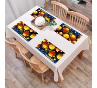 EYLOZS Tovagliette Lavabili,Set di 4 Tovagliette Colazione in PVC,Antiscivolo,Resistenti al Calore,per Tavolo da Cucina,Lanterna, Fanoos fluttuanti come dispositivi nel cielo Culto asiatico f,45x30cm