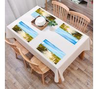 EYLOZS Tovagliette Lavabili,Set di 4 Tovagliette Colazione in PVC,Antiscivolo,Resistenti al Calore,per Tavolo da Cucina,Spiaggia, South Beach Nature Trail a Miami, Florida,45x30cm