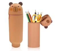 Eymobad Astuccio in silicone Capybara Kawaii,Astuccio Capybara Astuccio 2 in 1,Kawaii Pencil Case,Portapenne da Tavolo con Cerniera,Capibara Tema per Scuola Ufficio e Studenti