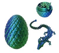 Eymobad Uovo di drago stampato 3D, misterioso uovo di cristallo di drago, regalo per adulti e bambini, motivo: drago mobile per il giorno di Natale, decorazione da scrivania - verde