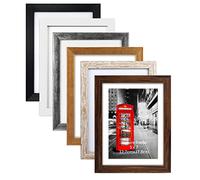 EYMPEU Cornice 13x18 con passepartout, 15x20 senza passepartout Cornice in Legno,6 Cornici Rustiche Multicolori per l'ufficio, il Soggiorno o la Camera da letto